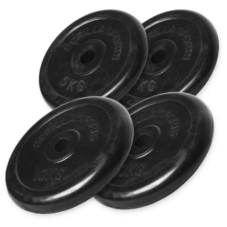 Autentický Gorillasports Sada zátěžových kotoučů 30 kg, 2x5kg a 2x10kg