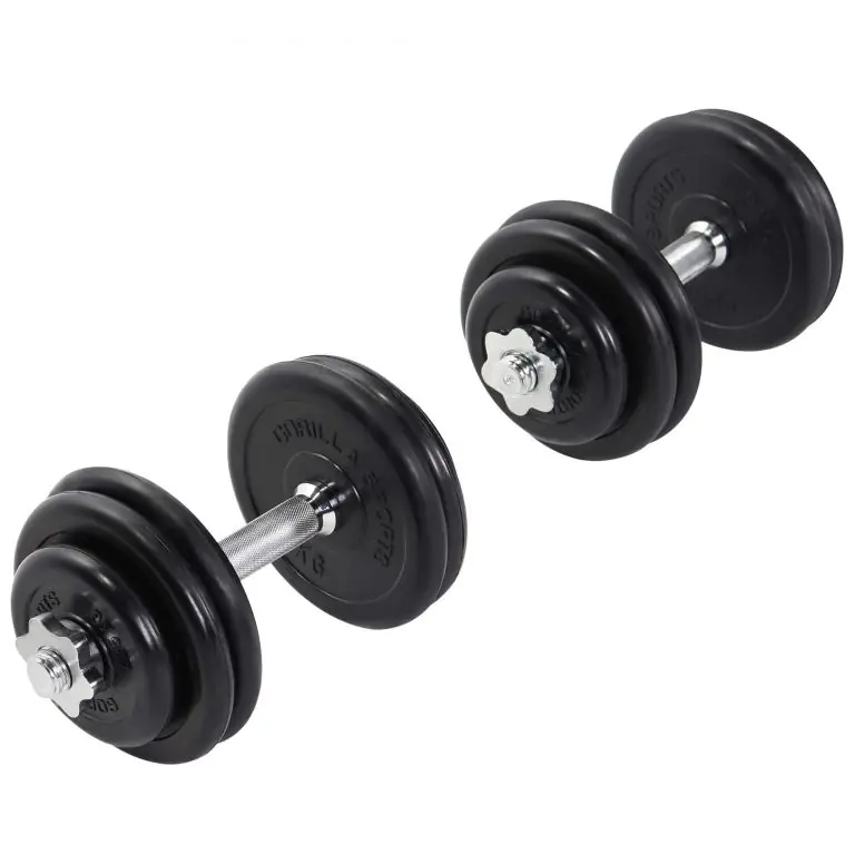 Levný Gorilla Sports činkový set, pogumované kotouče, 30 kg