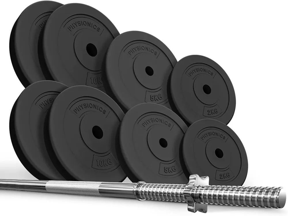 PHYSIONICS Vzpěračský set se závažím 165 cm, 60 kg Výhodná Nabídka