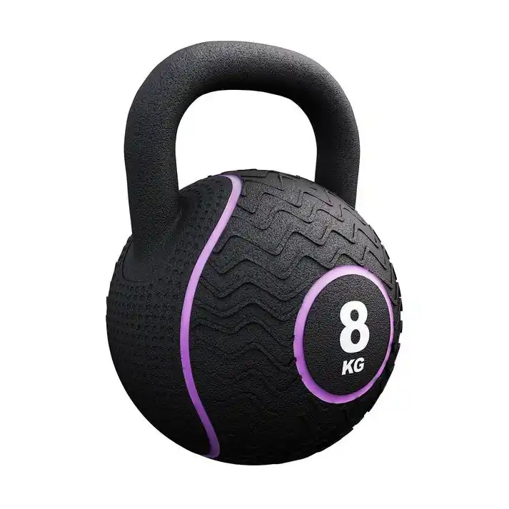 Novinka Gorilla Sports kettlebell činka, gumový povrch, 8 kg