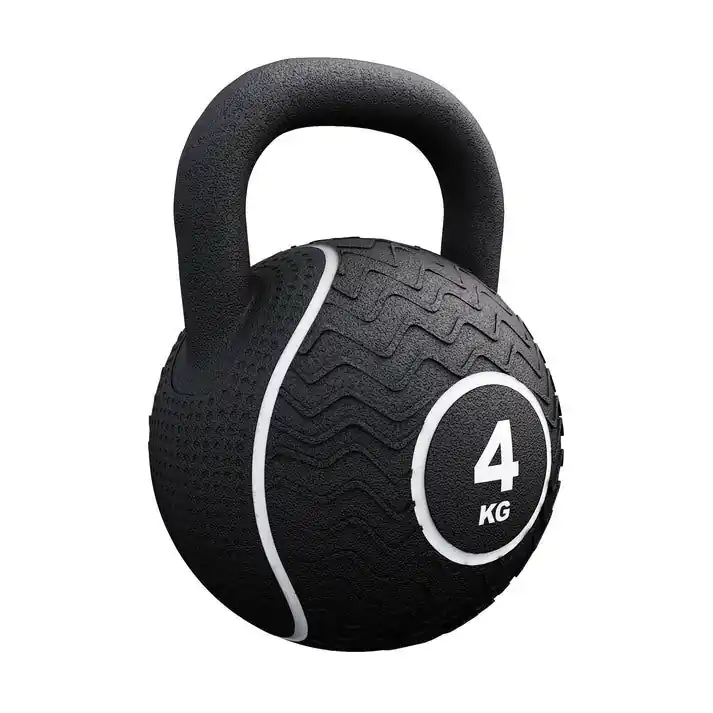 Gorilla Sports kettlebell činka, gumový povrch, 4 kg Autentický