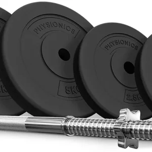 PHYSIONIC Vzpěračský set se závažím, 120 cm, 20kg Nejlepší Volba