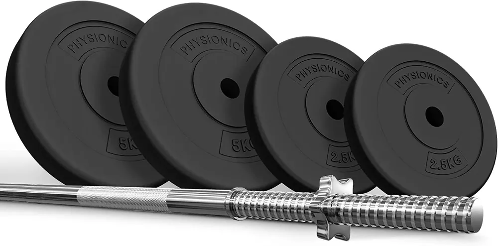 PHYSIONIC Vzpěračský set se závažím, 120 cm, 20kg Nejlepší Volba