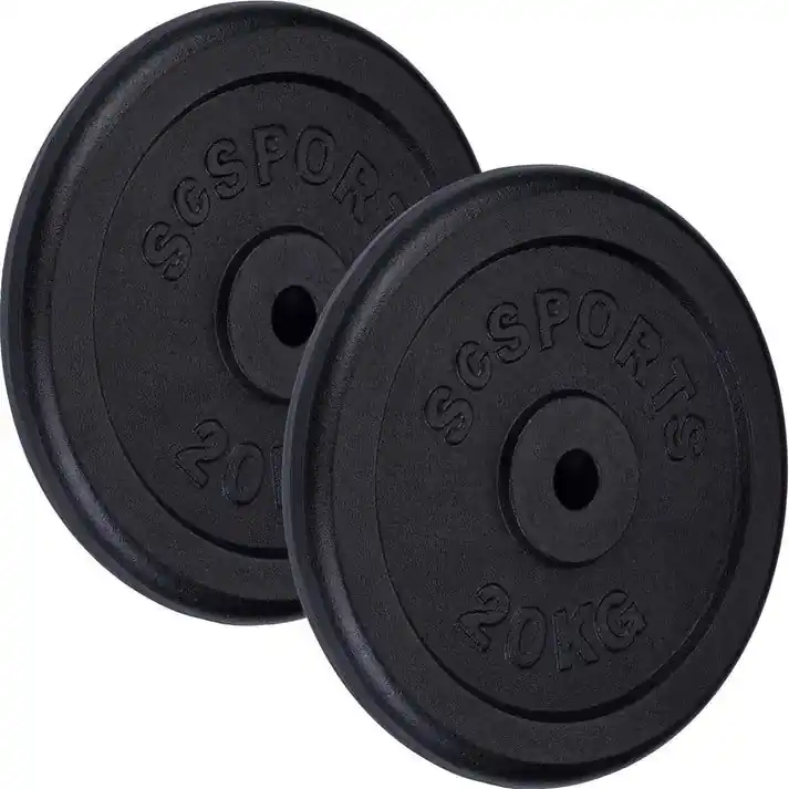 Vysoce Kvalitní ScSPORTS Litinové kotouče 20 kg, 30/31 mm, sada 2 ks