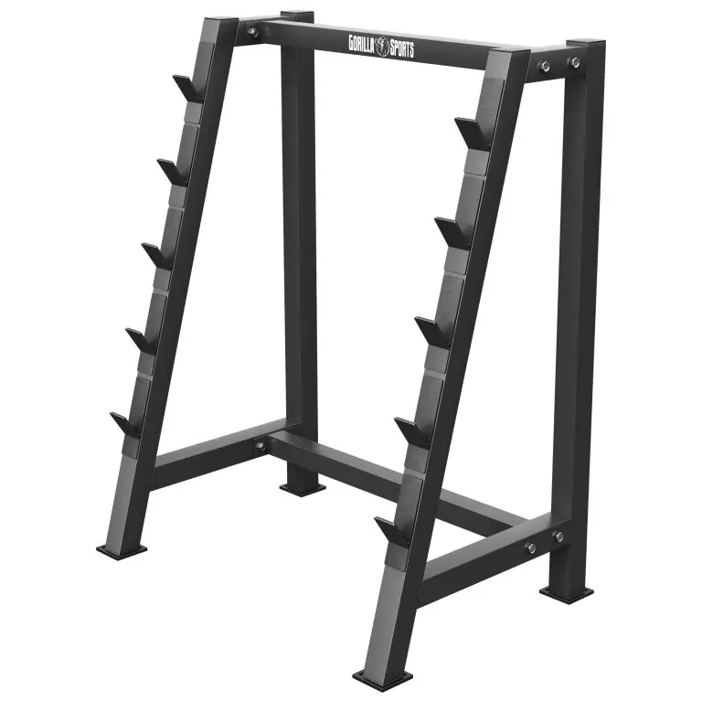 Gorilla Sports Černý stojan na činky 5 pozic, nosnost 100 kg Autentický