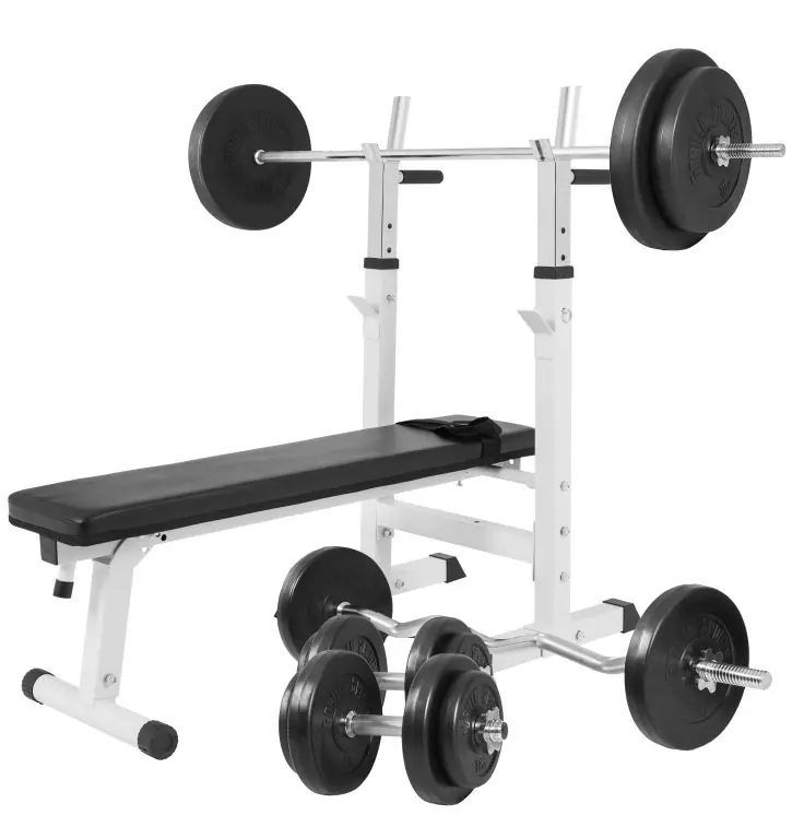 Gorilla Sports Posilovací lavice + nakládací set, 100 kg Nová Kolekce