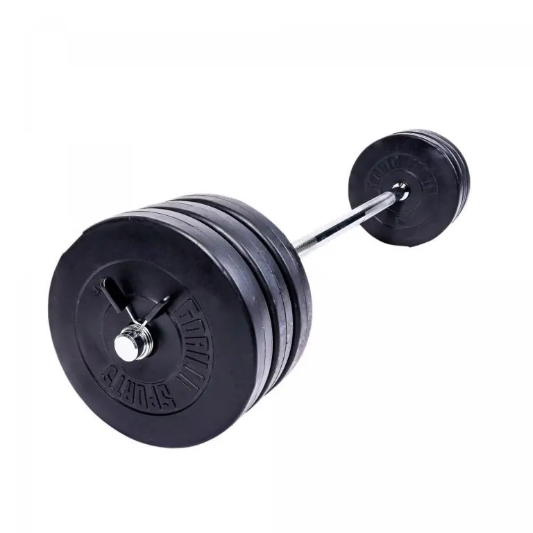 Nízká Cena Gorilla Sports Set nakládací tyče a závaží, plast, 38 kg