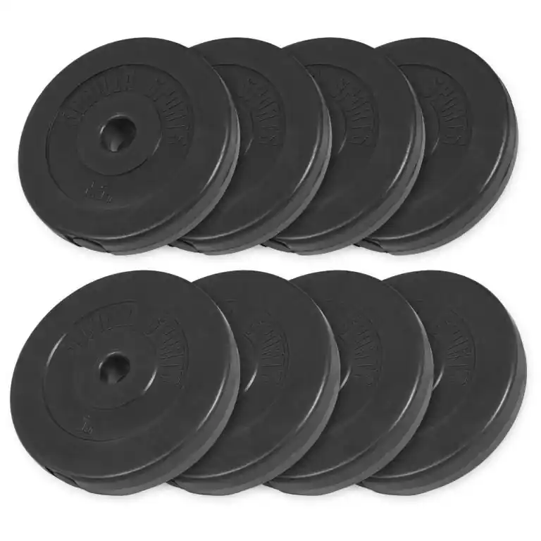 Gorilla Sports Sada plastových kotoučů, 8 kusů, 30 kg Oblíbený