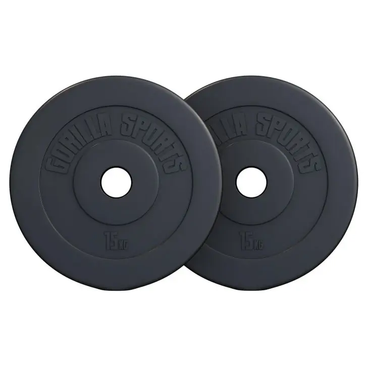 Ověřený Gorilla Sports Sada zátěžových kotoučů 2 x 15 kg