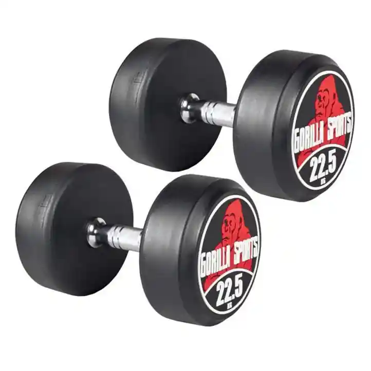Gorilla Sports Jednoruční činky červeno/bílé, 2 x 22,5 kg Akční Nabídka