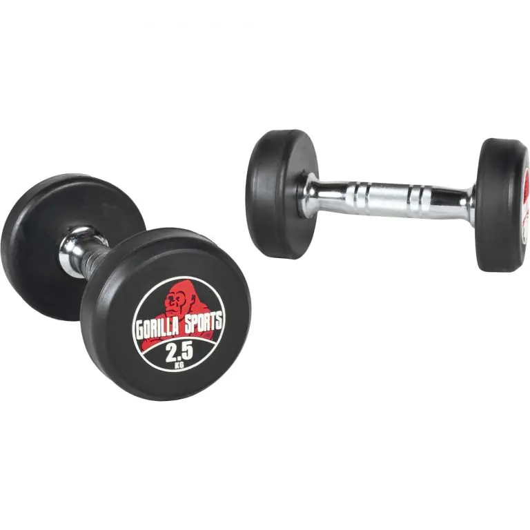 Odeslání Ihned Gorilla Sports Kulaté činky, gumové, 2 x 2,5 kg