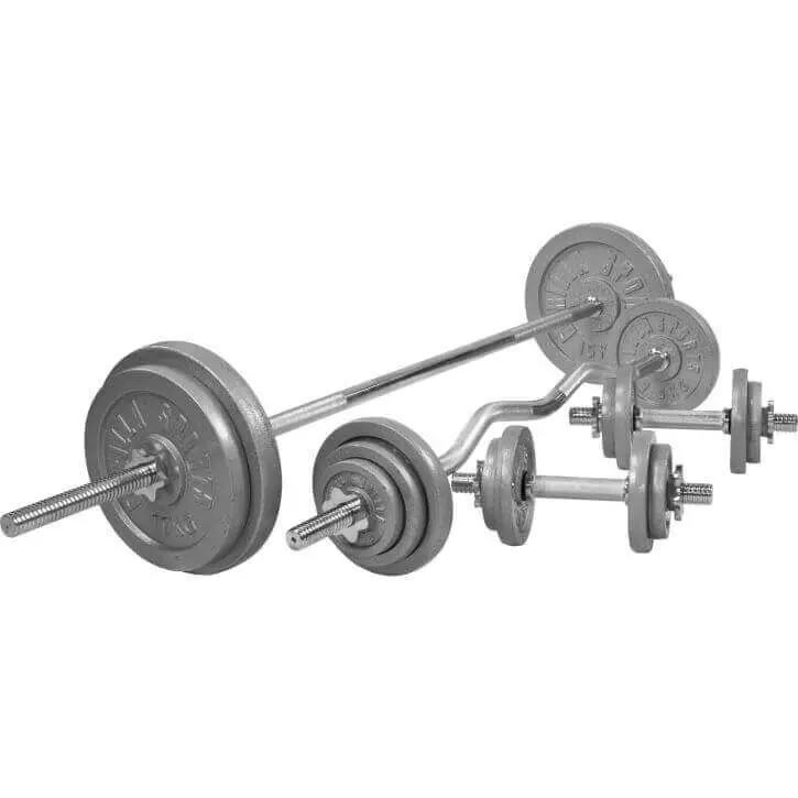 Gorilla Sports Sada litinových činek, 108 kg Pouze Dnes