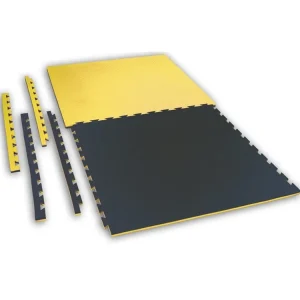 Tatami puzzle CHECKER 1m x 1m x 2cm černo-žlutá Akční Cena