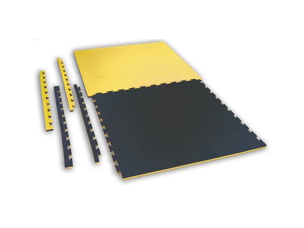 Tatami puzzle CHECKER 1m x 1m x 2cm černo-žlutá Akční Cena
