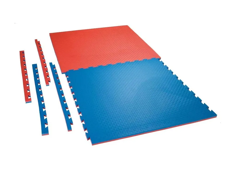 Tatami puzzle CHECKER 1m x 1m x 2cm červeno-modrá Rychlé Dodání