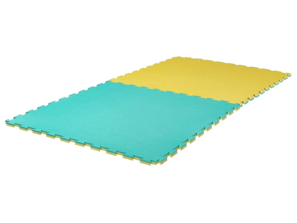 Tatami puzzle Crossline Grappling 1m x 1m x 2cm zeleno-žlutá Zlevněný
