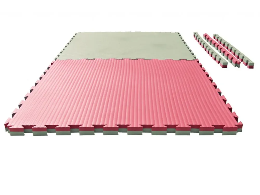 Tatami puzzle - 1m x 1m x 4cm - zeleno/červená Sleva
