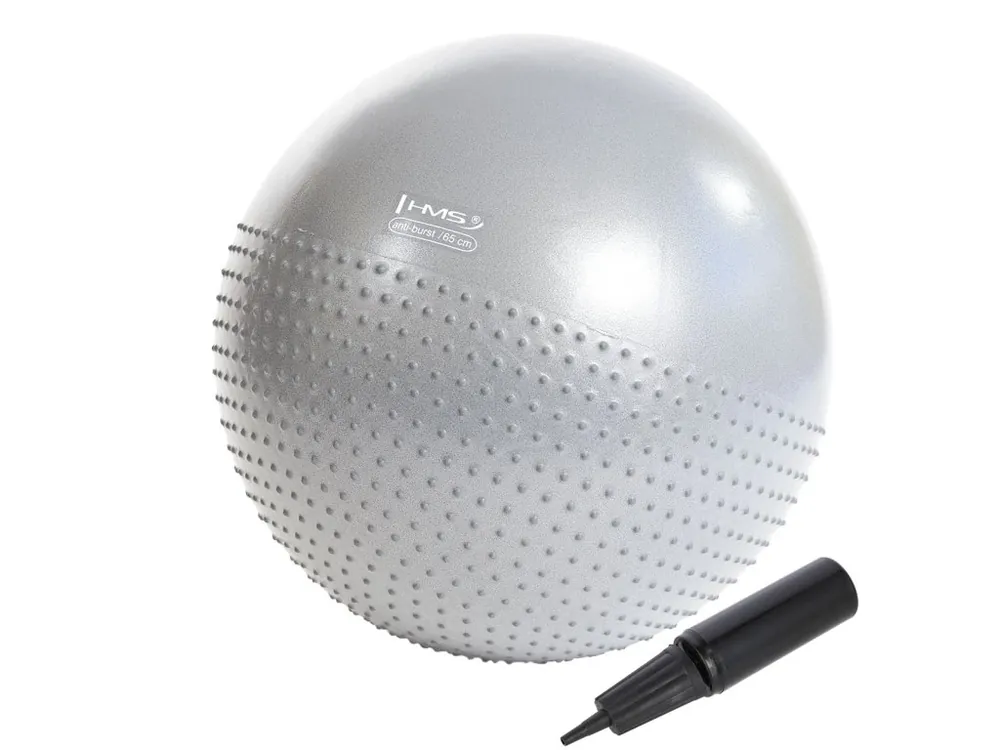 Novinka Masážní gymnastický míč HMS YB03N 65 cm světle šedý
