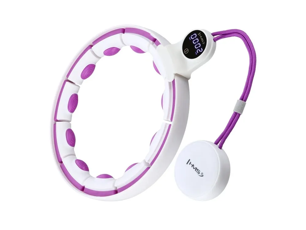 Hit Sezóny Masážní hula hoop HMS HHM17 se závažím, magnety a počítadlem bílá/fialová