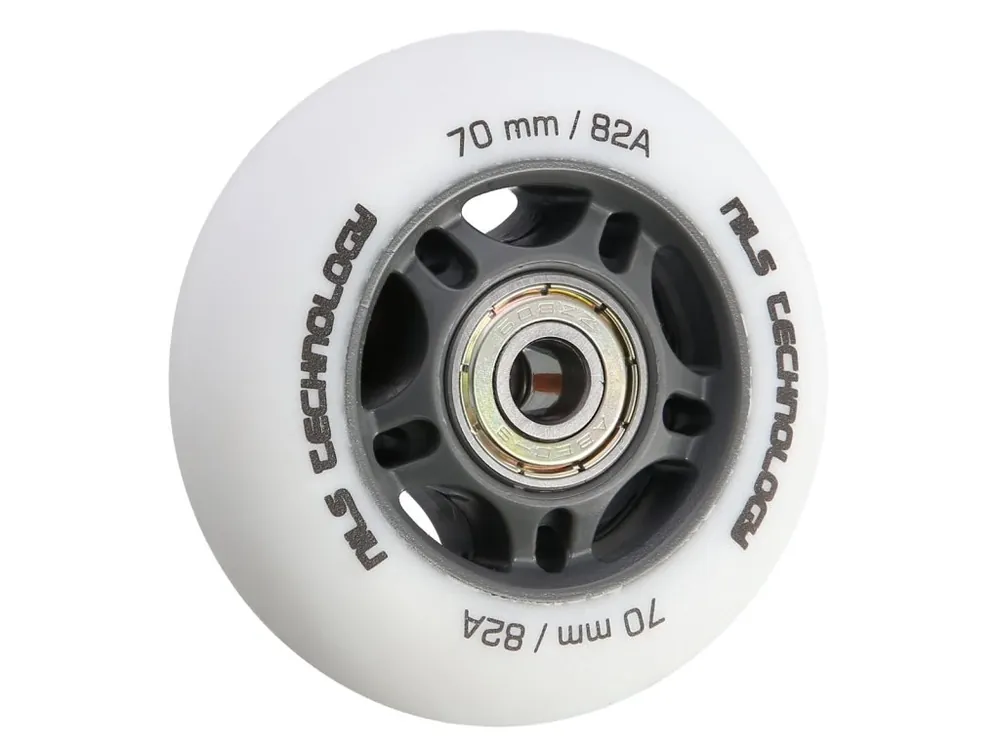 Nová Kolekce Matná kolečka NILS Extreme PU 70x24 82A s ložisky ABEC 9, bílá, 4 ks