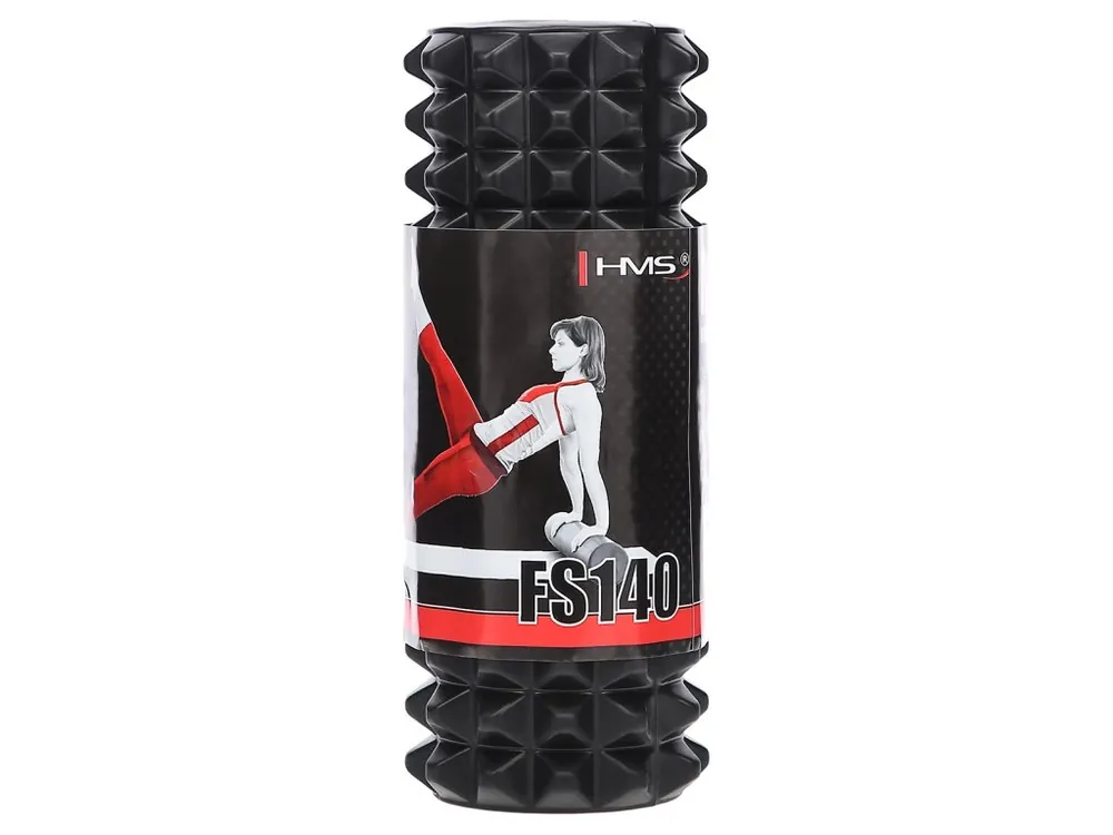 Fitness válec, roller FS140 33 cm, černý Nová Kolekce