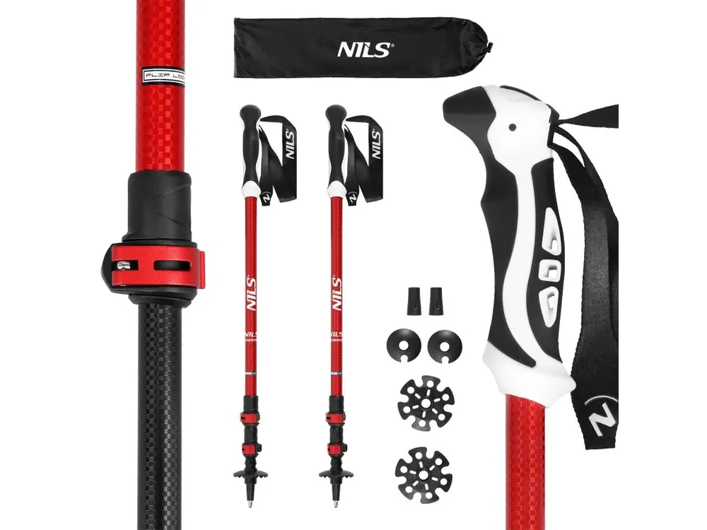 Akční Nabídka Trekingové hole NILS TK8601 červené