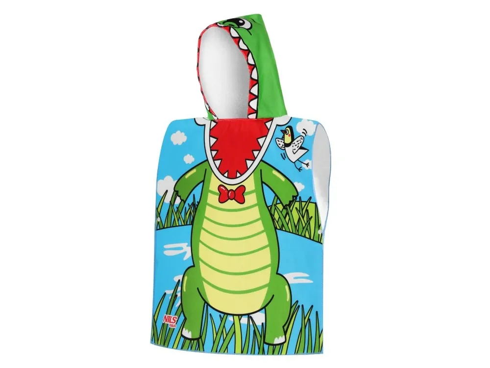 Výprodej Ručník - pončo z mikrovlákna NILS aqua NAR20 Crocodile