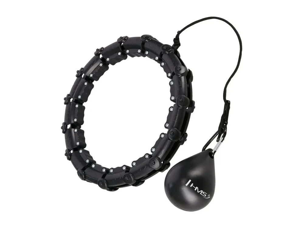 Masážní hula hoop HMS HHW11 PLUS SIZE se závažím černá Expresní Doručení