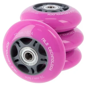 Akční Cena PU kolečka s ložisky NILS EXTREME 72x24mm ABEC 7 růžové