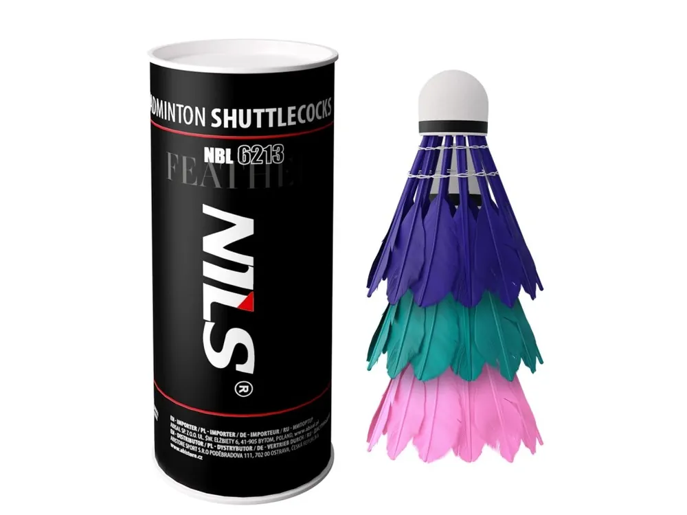 Nová Kolekce Badmintonové míčky z peří NILS NBL6213 multicolor 3 ks