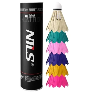 Badmintonové míčky z peří NILS NBL6216 multicolor 6 ks Vysoce Kvalitní