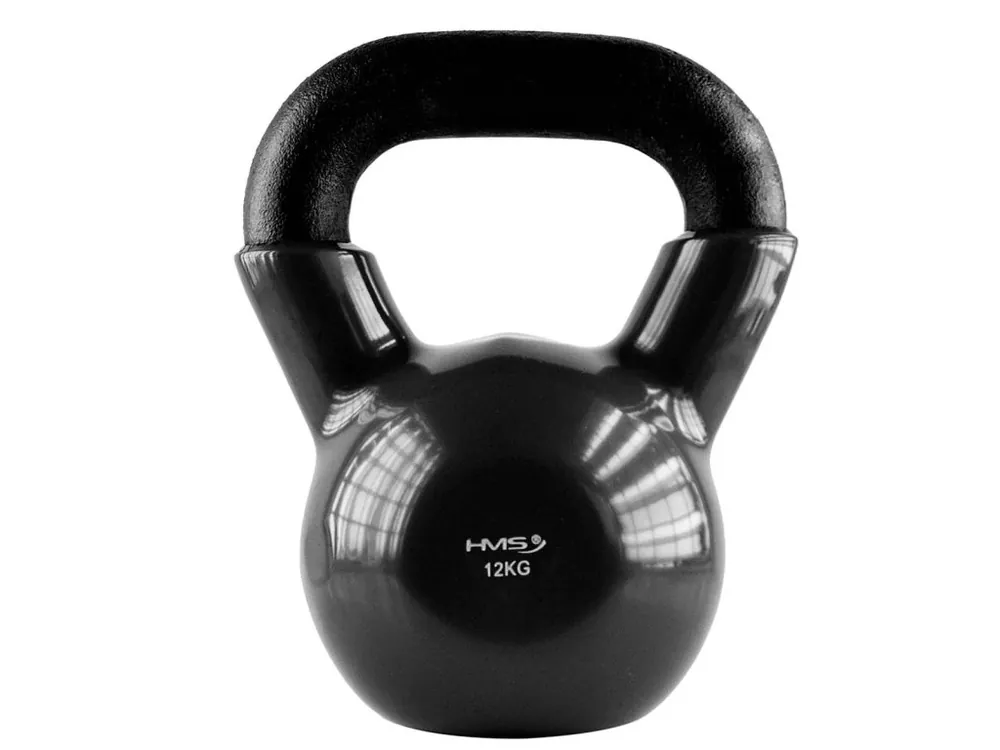 Zlevněný Kettlebell pokrytý vinylem HMS KNV12 12 kg, černý