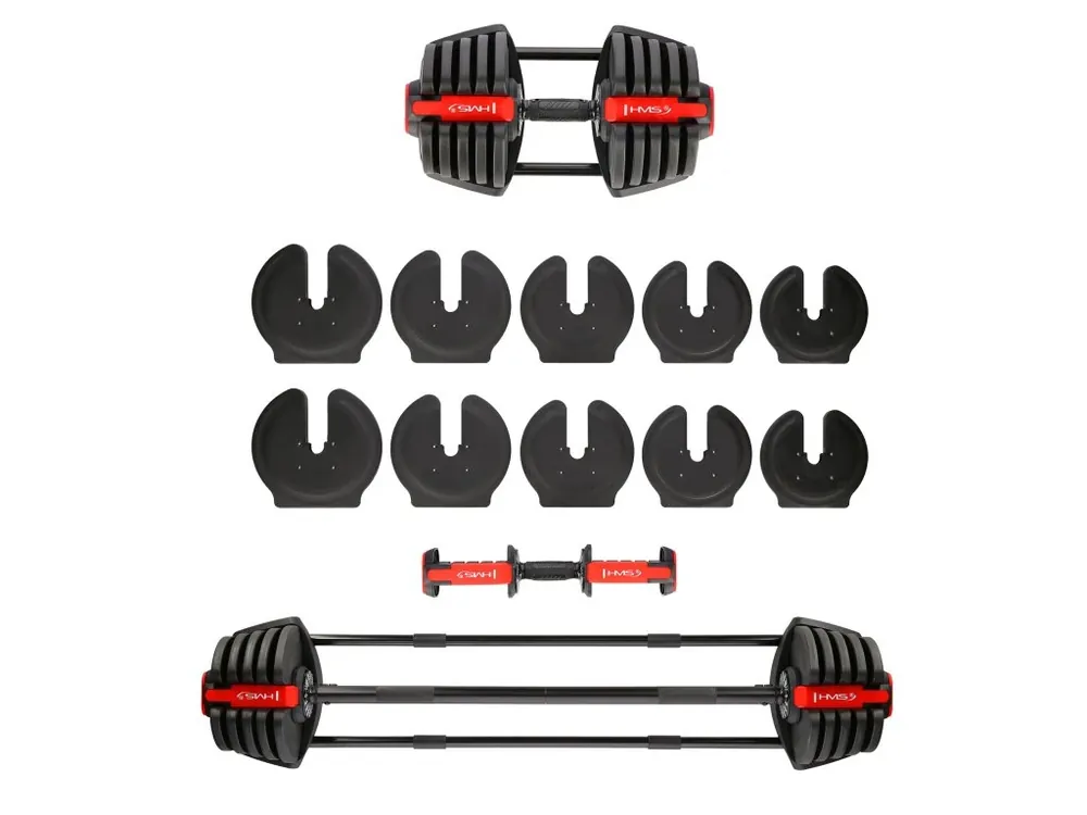 Jednoruční / obouruční variabilní činka HMS SGR40 PRO SET 2v1 40 kg Sezónní Sleva