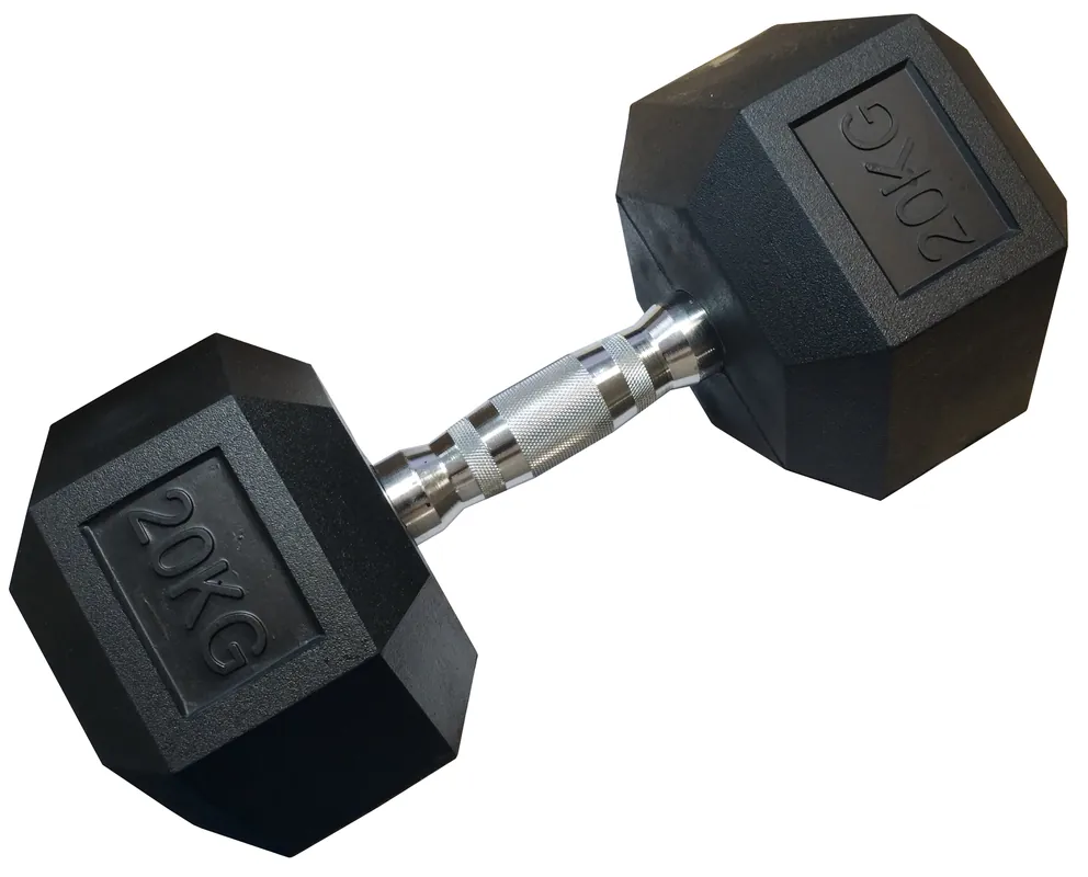 Jednoruční šestihranná HEX činka 20 kg pogumovaná Nejprodávanější