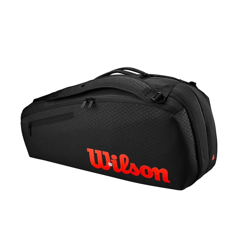 Taška na rakety Wilson Clash V3 6PK Racquet Bag Black/Infrared Must-Have