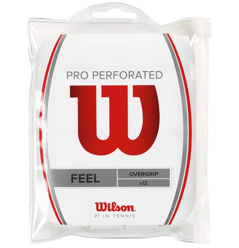 Sezónní Sleva Vrchní omotávka Wilson Pro Overgrip Perforated White (12 Pack)