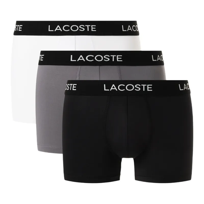 Pánské trenky Lacoste Microfiber Trunks 3-Pack Black/Lead Grey-White Cenový Hit