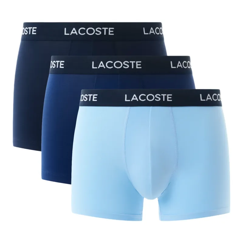 Pánské trenky Lacoste Microfiber Trunks 3-Pack Navy Blue/Methylene-Tropical Sezónní Sleva