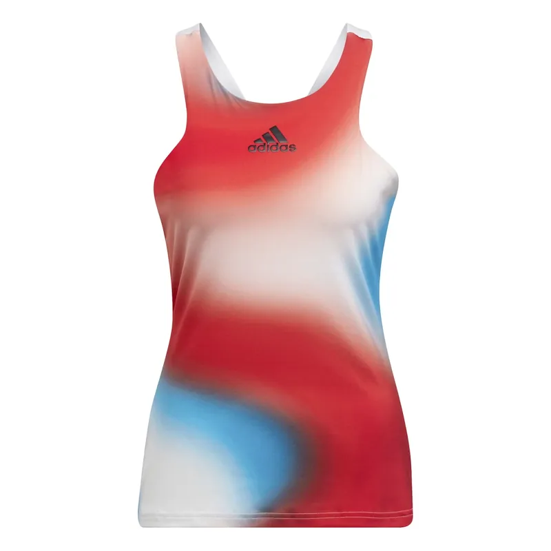 Časově Omezené Dámské tílko adidas Melbourne Y-Tank White/Red/Blue