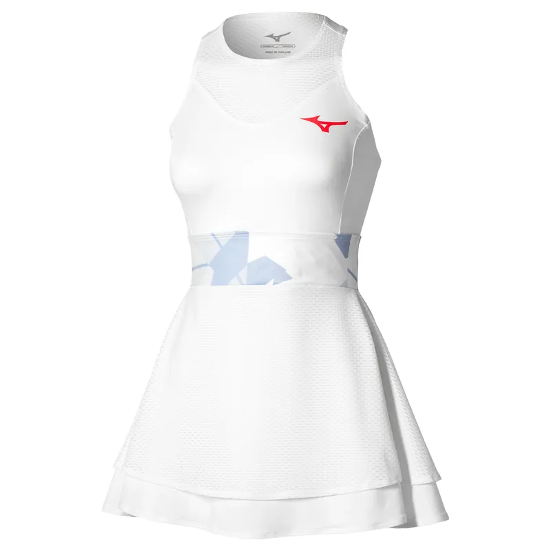 Dámské šaty Mizuno Daybreakers Dress W White Icelandic Blue M Jen Po Omezenou Doba