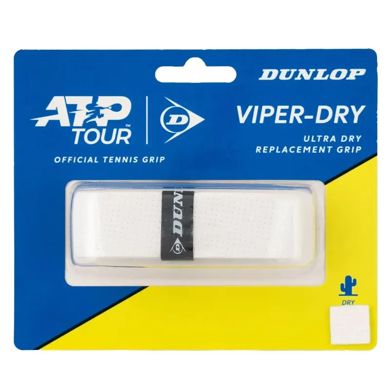 Nejlepší Volba Tenis omotávky DUNLOP ATP VIPER-DRY Grip 1,8 mm bílá