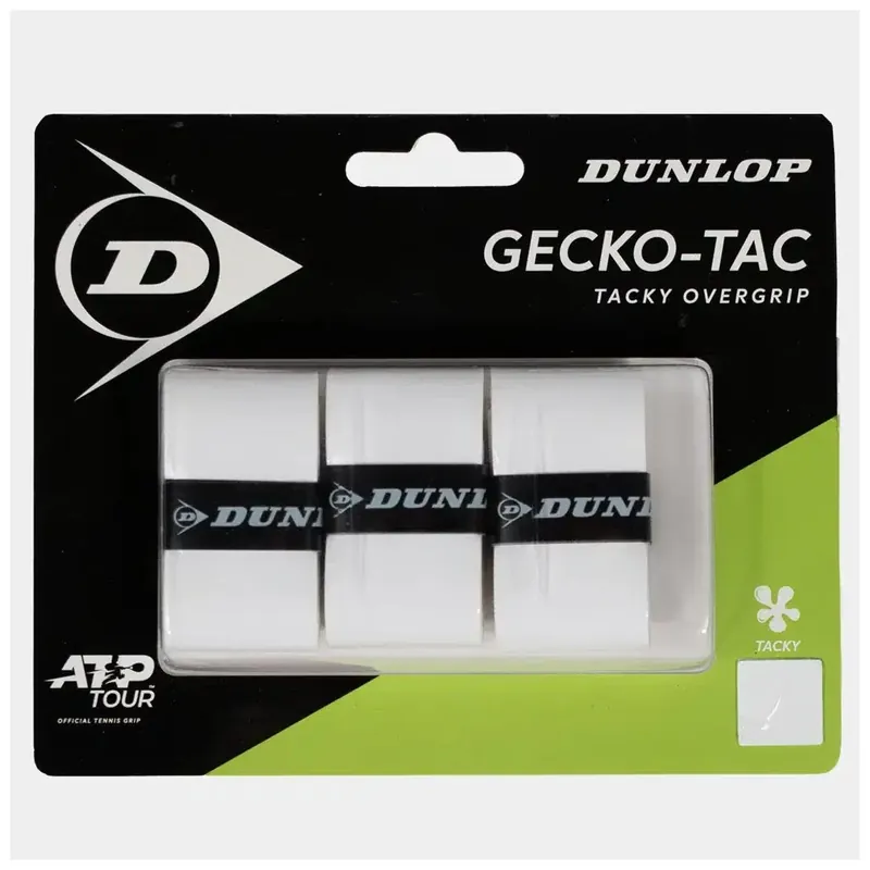 Tenis omotávky DUNLOP GECKO-TACK OverGrip 0,5 mm bílá Must-Have