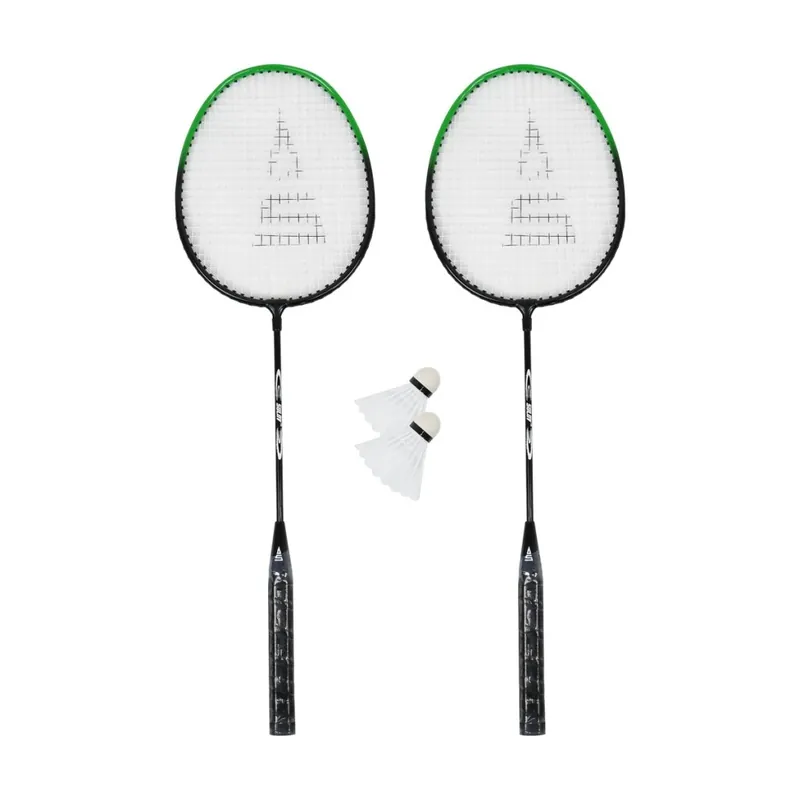 Bezpečná Platba Badmintonový set SULOV®, 2x raketa, 2x míček, vak - černo-zelený