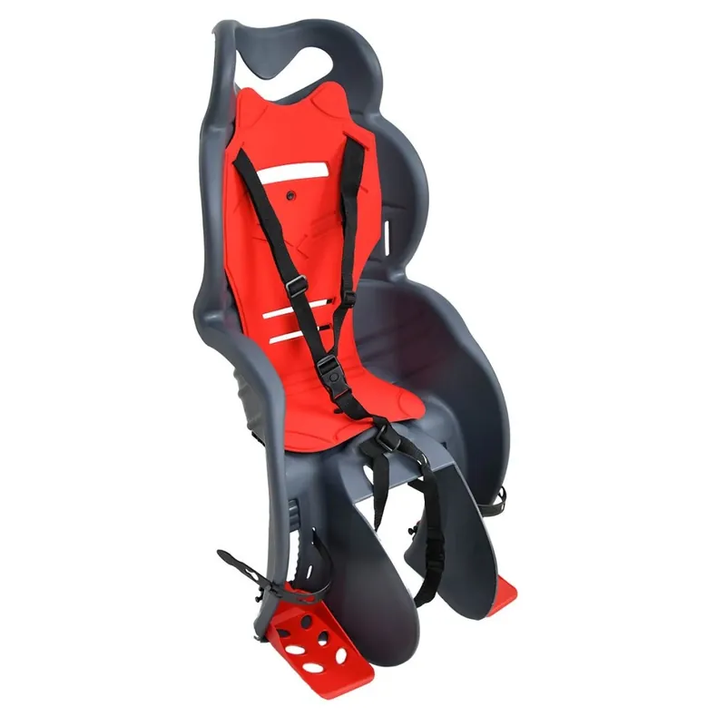 Must-Have Zadní dětská cyklosedačka FLORIDA 9 - 22 kg, na zadní nosič, šedo-červená