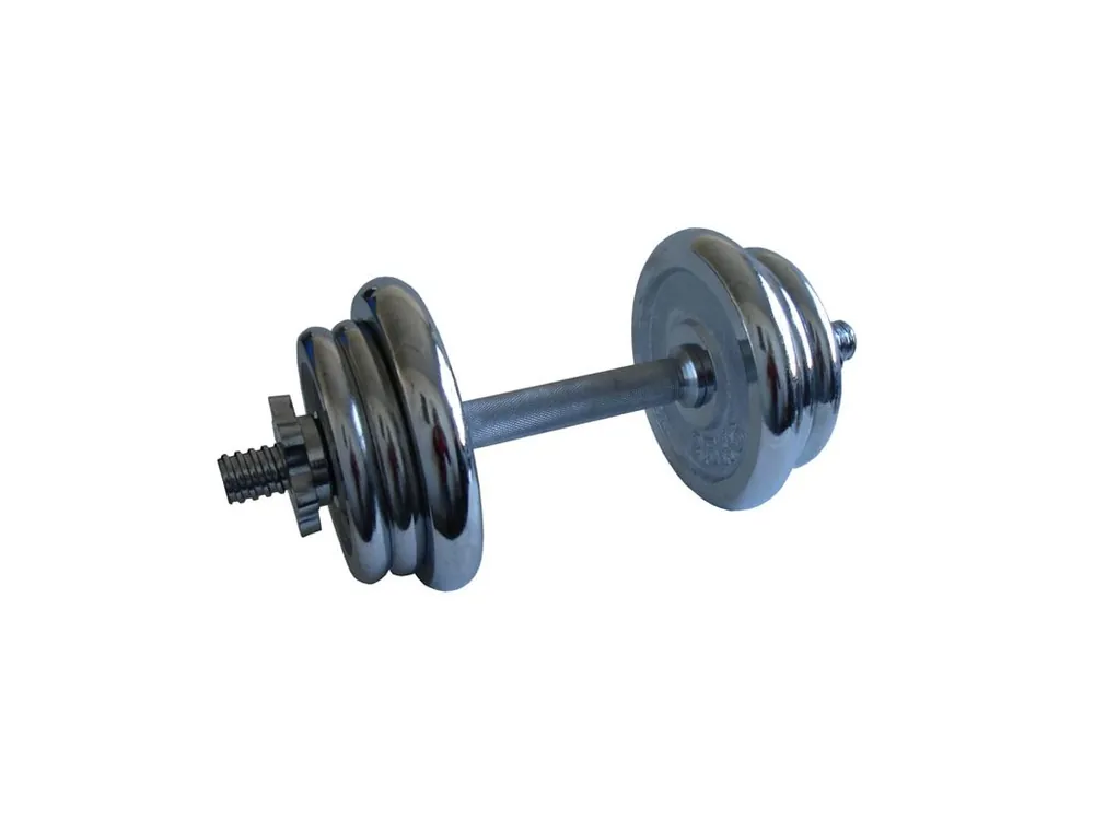 Jednoruční nakládací činka chrom 15 kg Finální Výprodej