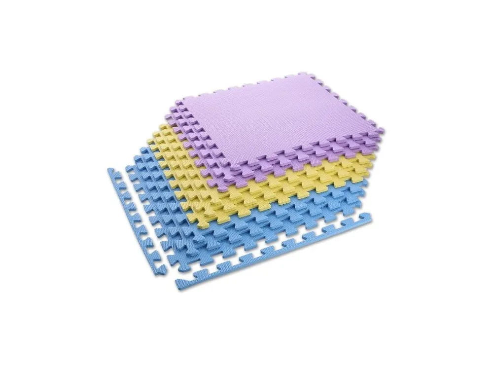 Ochranná puzzle podložka MP10 žlutá-modrá-fialová Zlevněný
