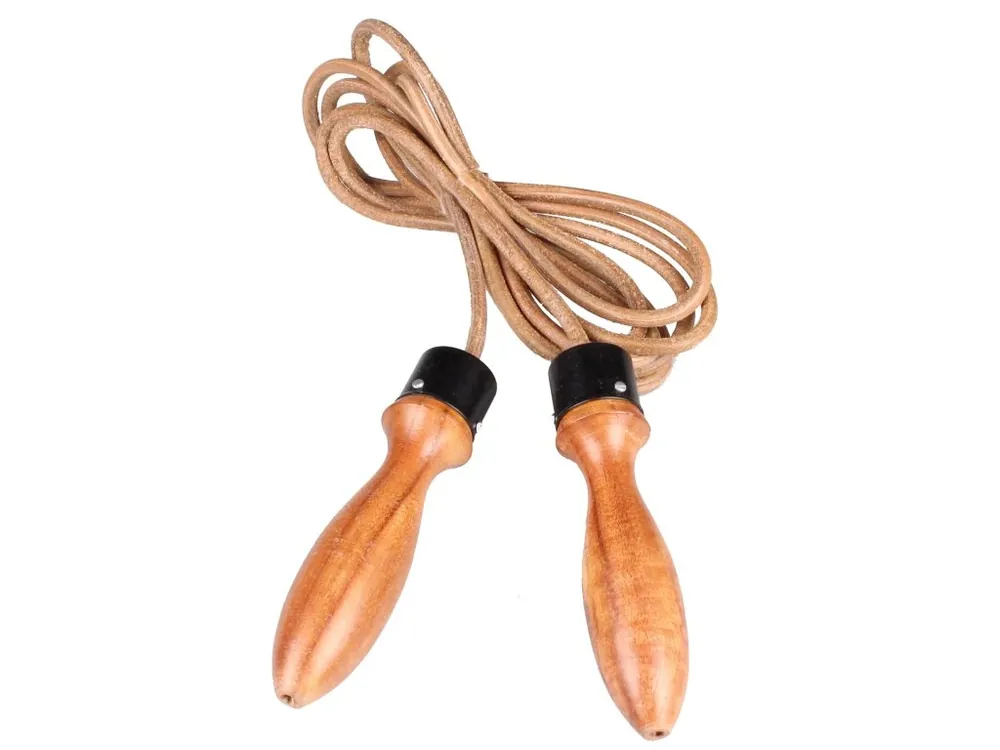 Švihadlo Leather rope II kožené lano, dřevěné ručky Bezpečná Platba