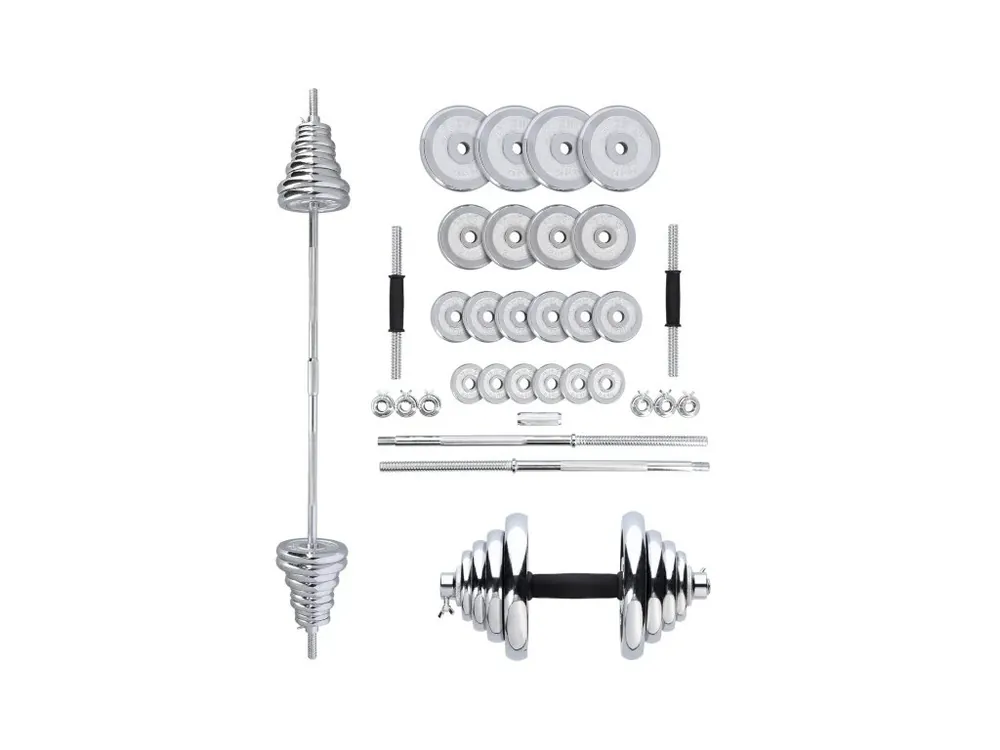 Činkový set v kufru HMS STC50 2x25 kg, chrom Sezónní Sleva
