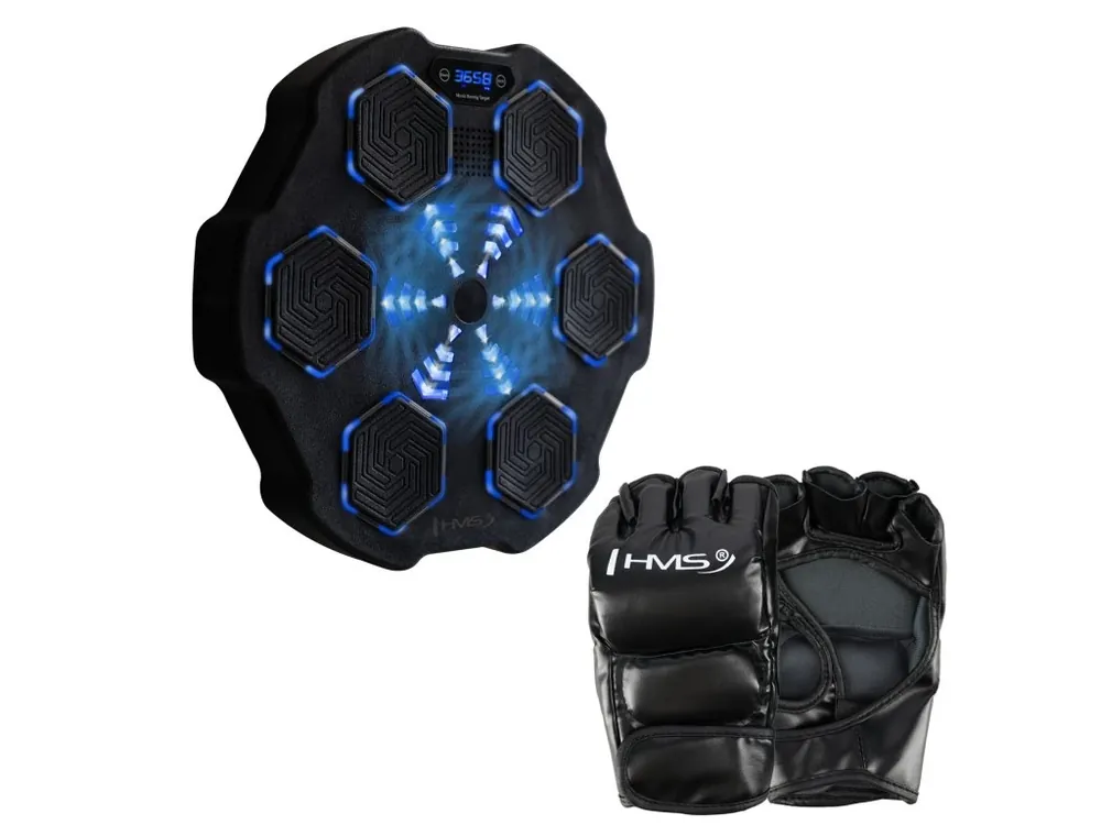 Originální Elektronický boxerský terč HMS TB02 s LED, Bluetooth a rukavicemi (Music Boxing Machine)