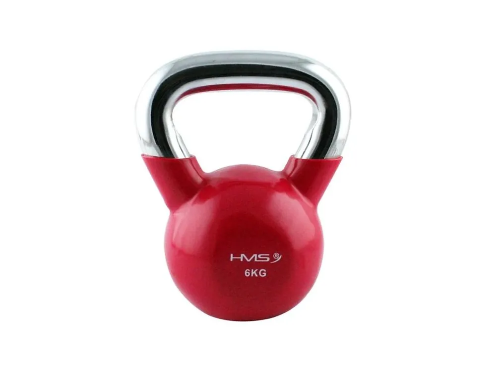 Nízká Cena KT 6 KG ČERVENÝ KETTLEBELL S CHROMOVANÝM ÚCHOPEM HMS